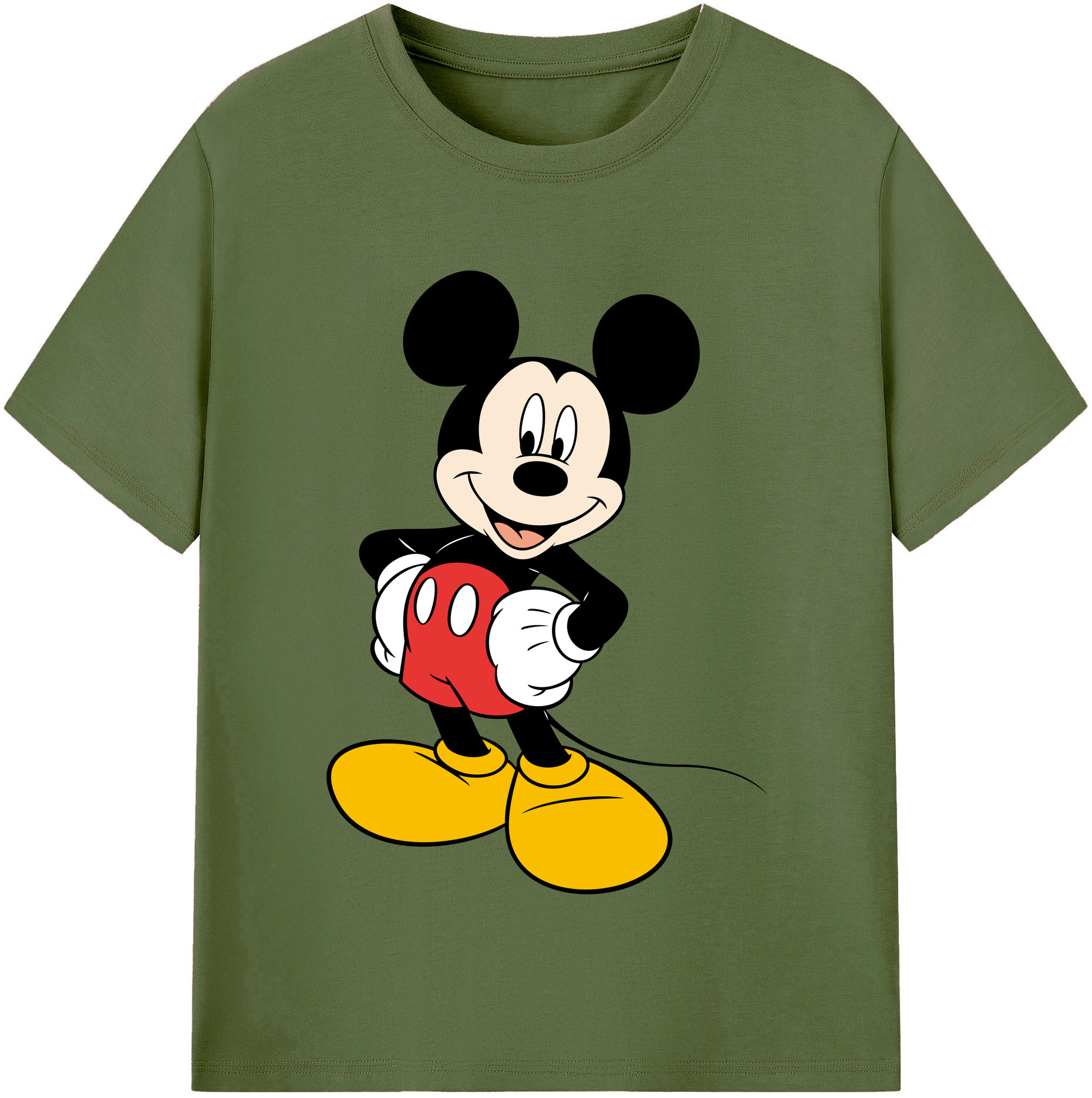 （画像用） ミッキーマウス Mickey Mouse 綿100％半袖Tシャツ（フロントプリント）